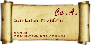Csintalan Alvián névjegykártya